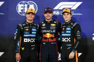 (L-R) Max Verstappen of Red Bull Racing, Lando Norris, and Oscar Piastri of McLaren before the Abu Dhabi GP. Source: Getty