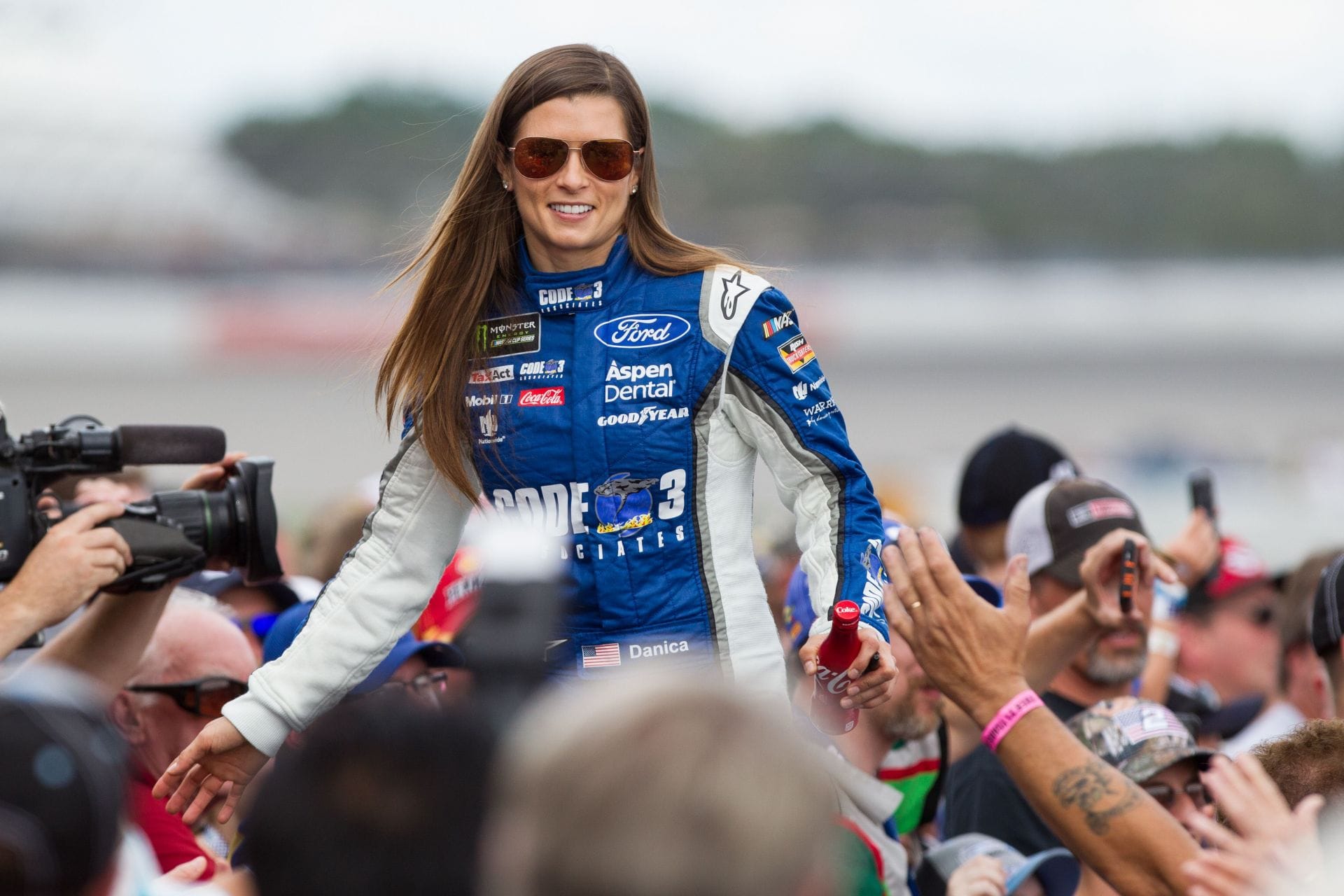 Danica Patrick (10), before the 2017 NASCAR Cup Series Pure Michigan 400. Source: Getty