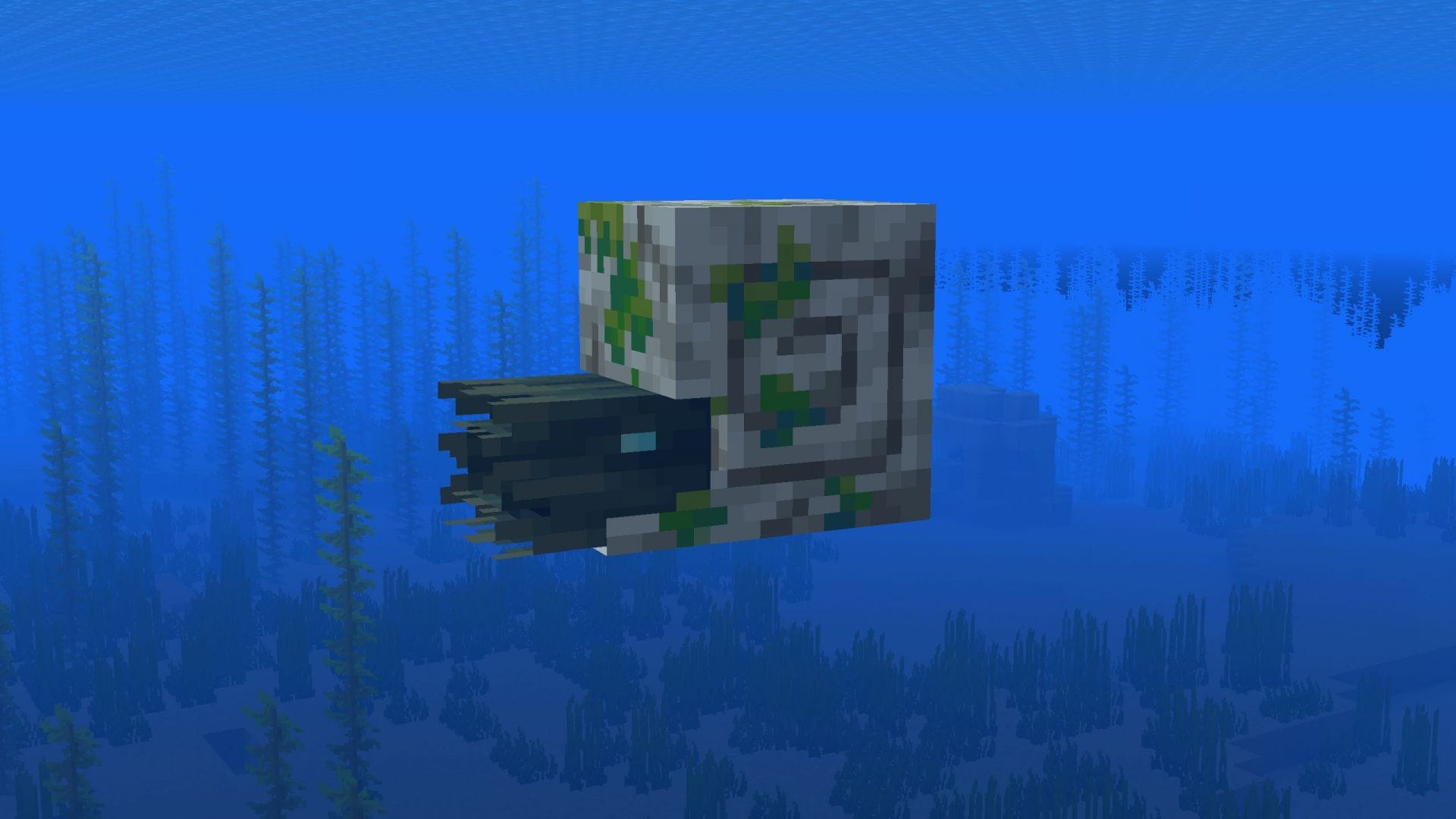 Zombie Nautilus is the zombified variant of the regular nautilus (Image via Sportskeeda Gaming || Mojang Studios)
