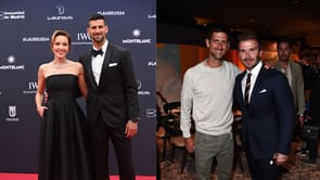 Novak Djokovic's wife Jelena reacts to Serb's 'iconic' reunion with David Beckham at F1 Qatar Grand Prix