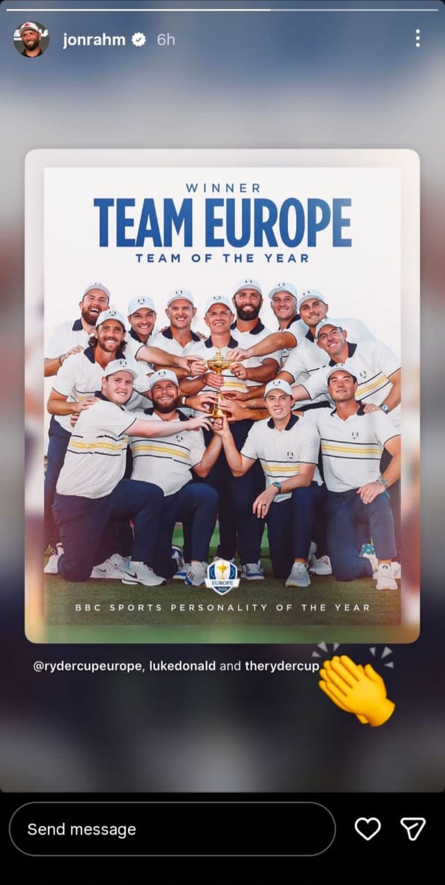 Screenshot of Jon Rahm's Instagram story - Image Source - Instagram via @jonrahm