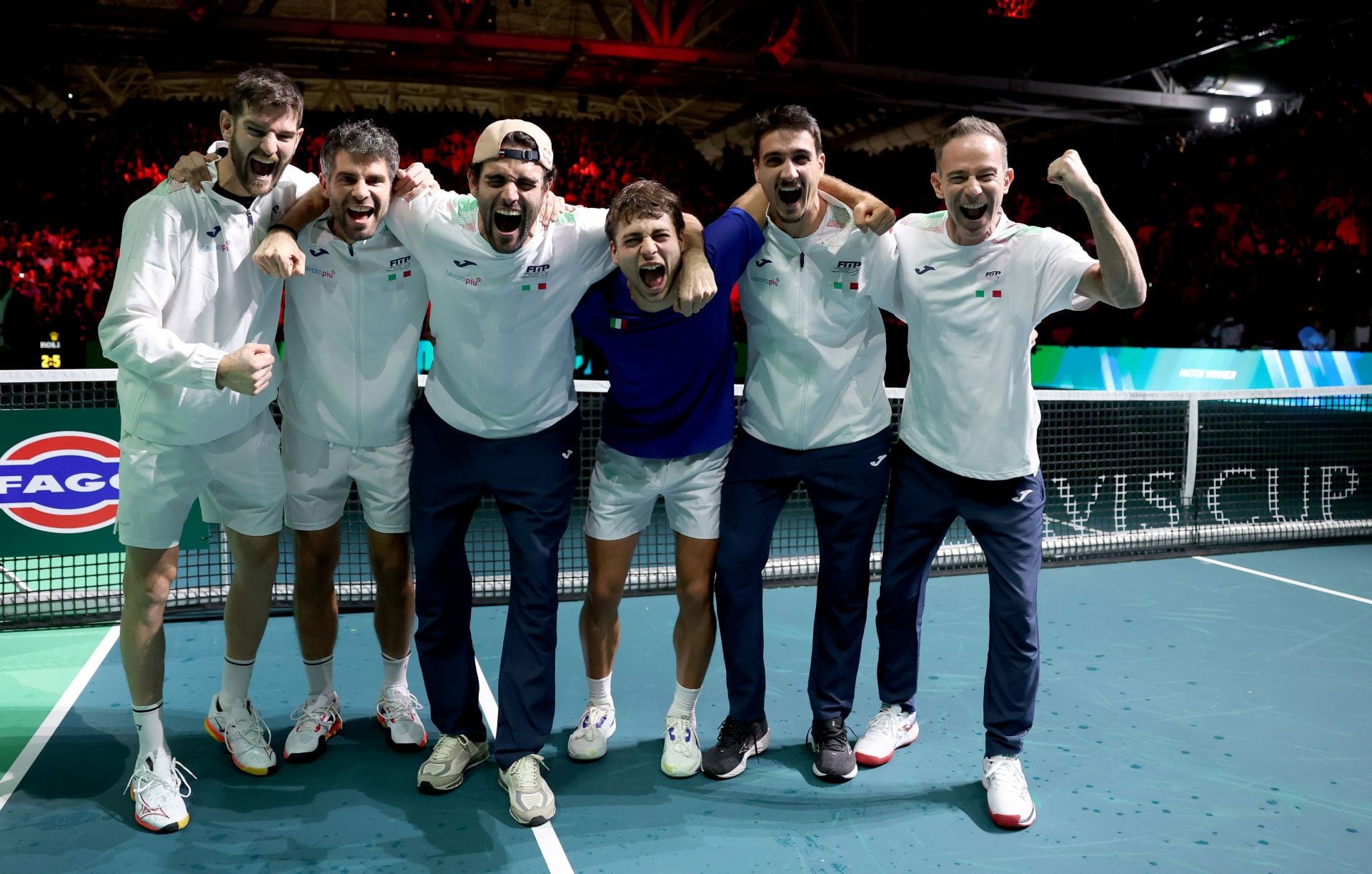 The Italian team at the Davis Cup Finals 2025. (Photo: Getty)