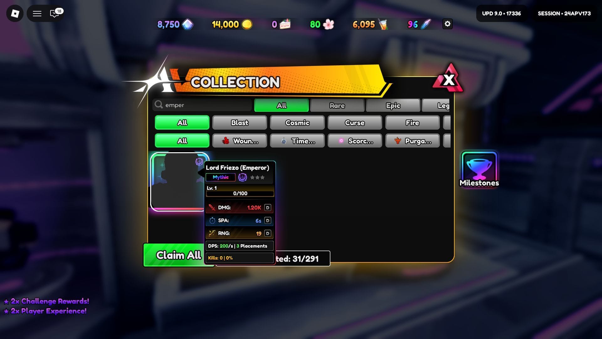 Lord Friezo (cisár) v indexe jednotiek (obrázok cez Roblox)