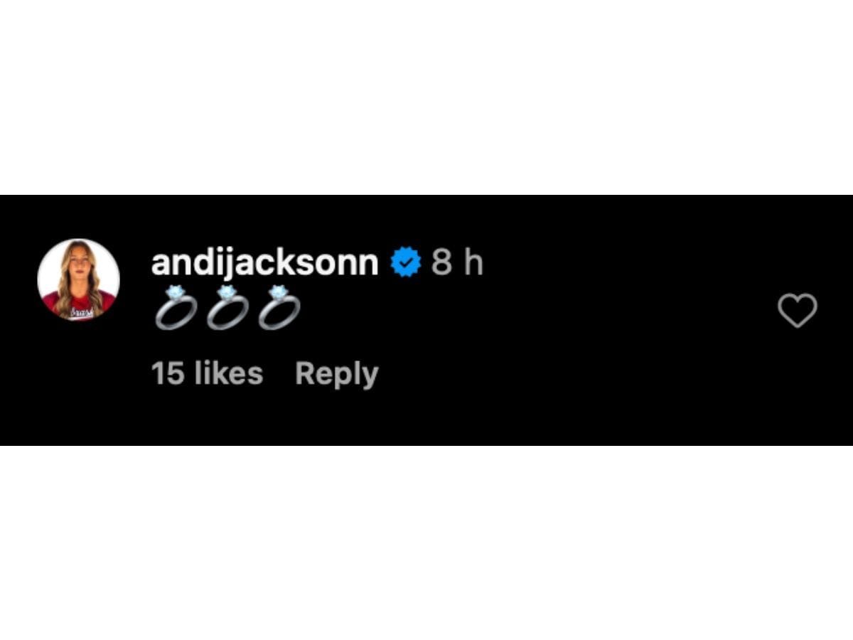 Jackson&#039;s comment on Instagram