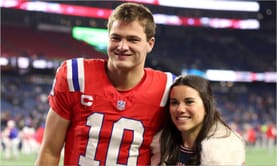 Drake Maye's wife Ann turns heads in fur coat as she beats freezing 27°F Foxborough weather for Patriots QB's MNF debut vs. Giants