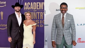 Jake Ferguson’s fiancé Haley Cavinder glams up in crop top posing with Cowboys legend Michael Irvin while celebrating, major career honor