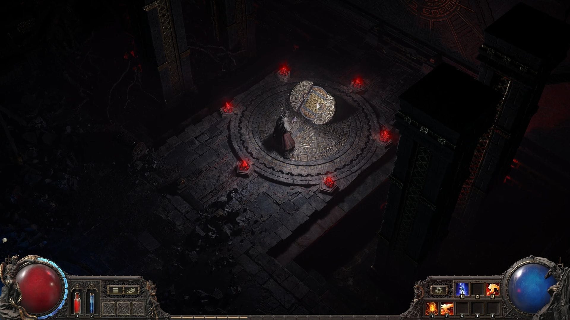 Interact with the console to gain access to the Vaal Temple (Image via GGG)