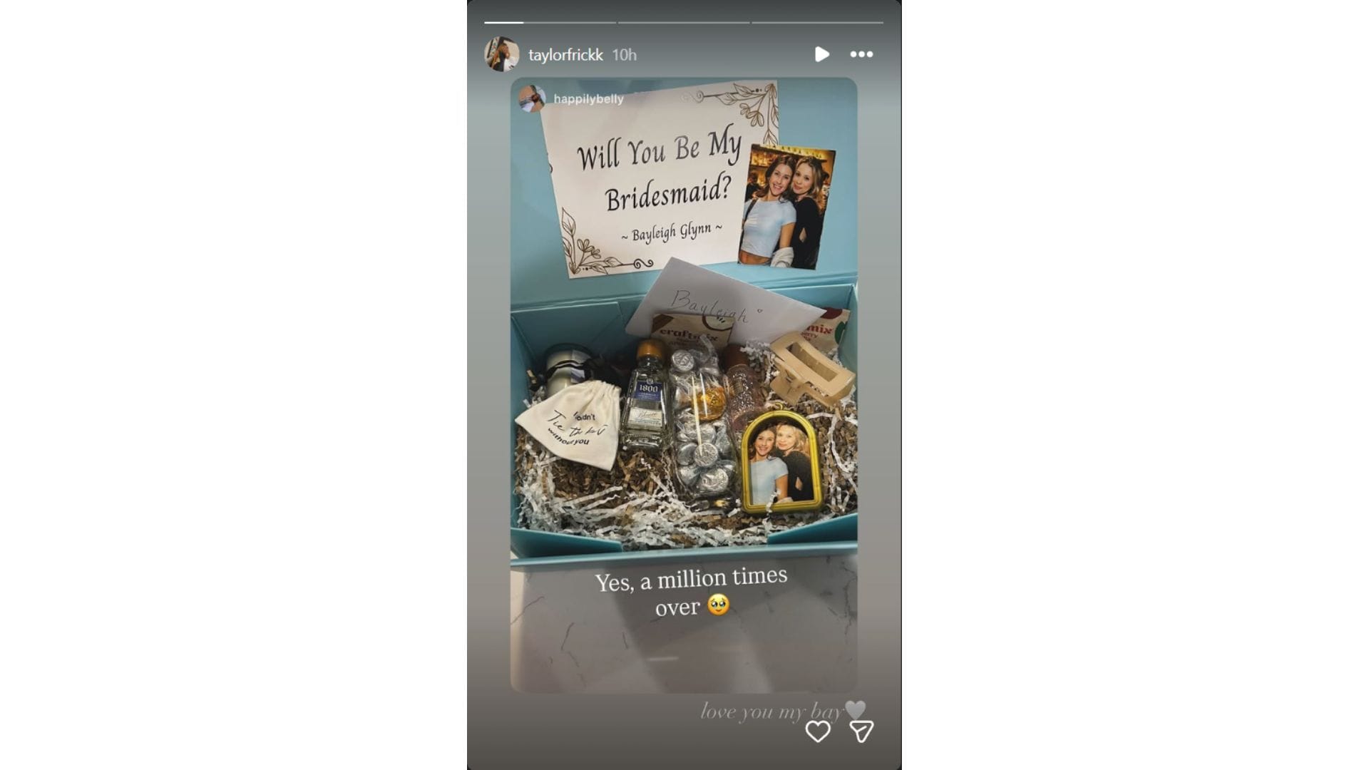 Taylor Frick&#039;s friend&#039;s Instagram story reshared (Source: Instagram @taylorfrickk)