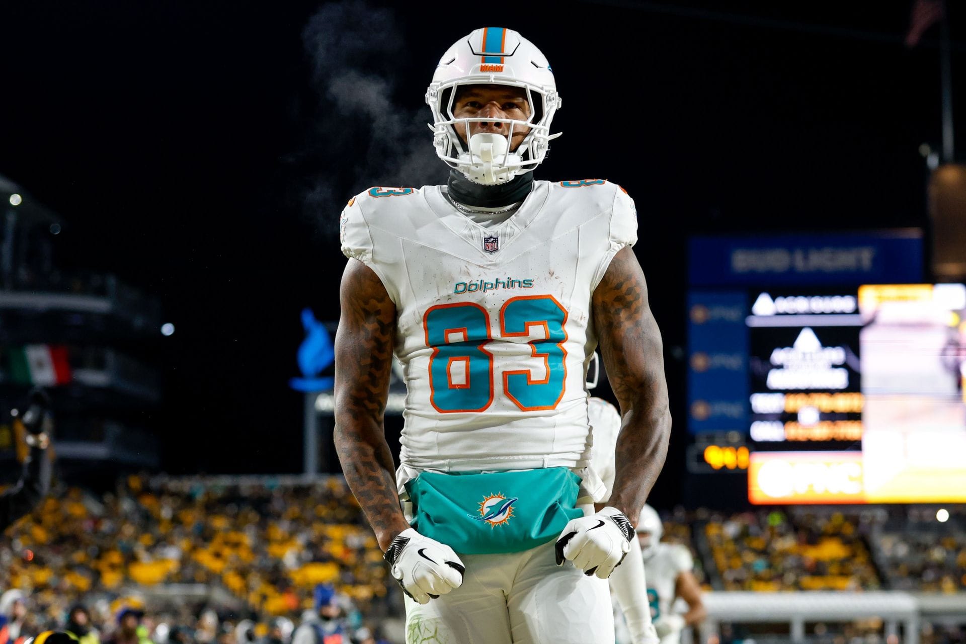 Darren Waller na zápase Miami Dolphins v. Pittsburgh Steelers – NFL 2025 – Zdroj: Getty