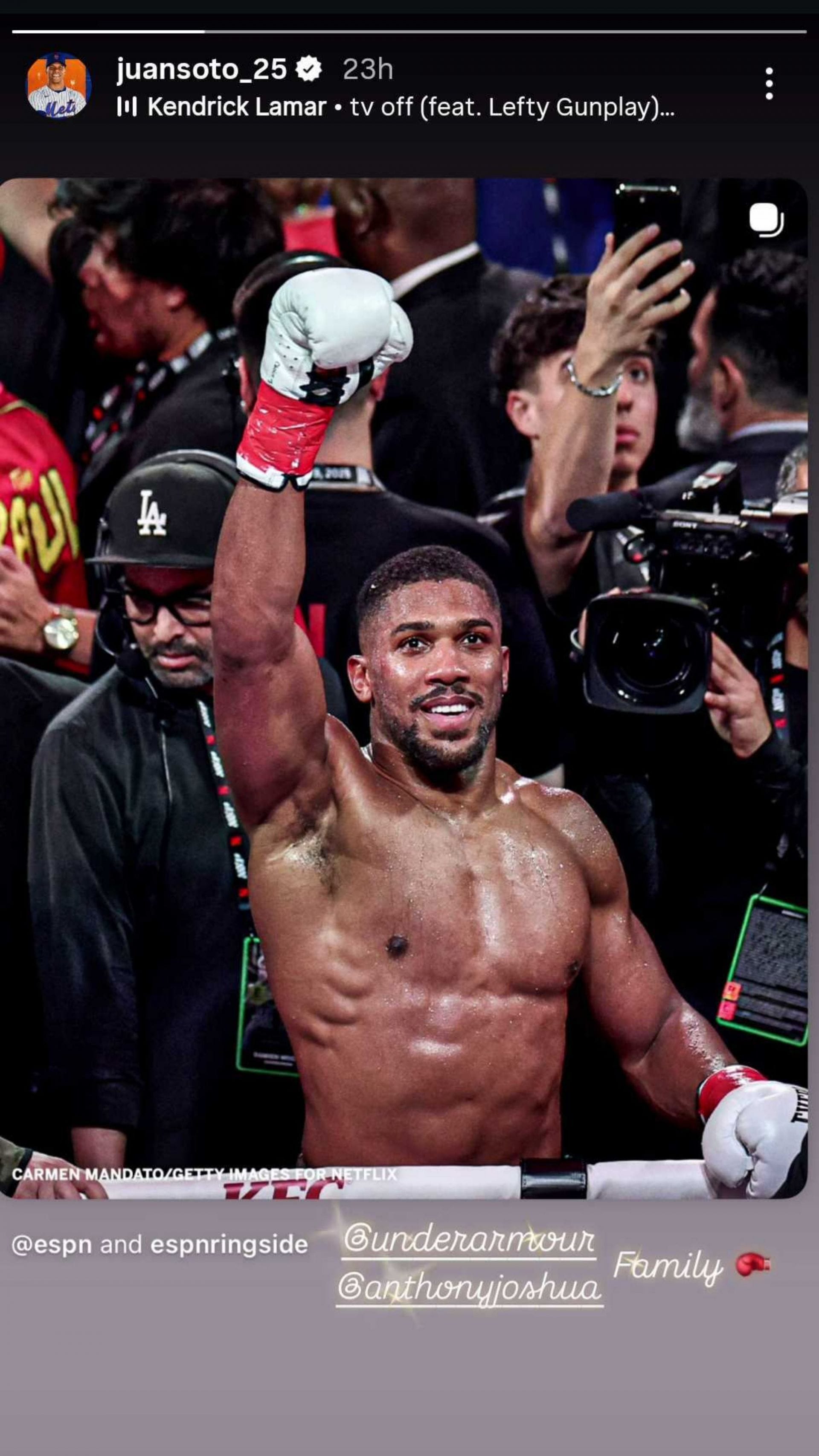 Juan Soto's Instagram story [Image Source: Instagram/juansoto_25]