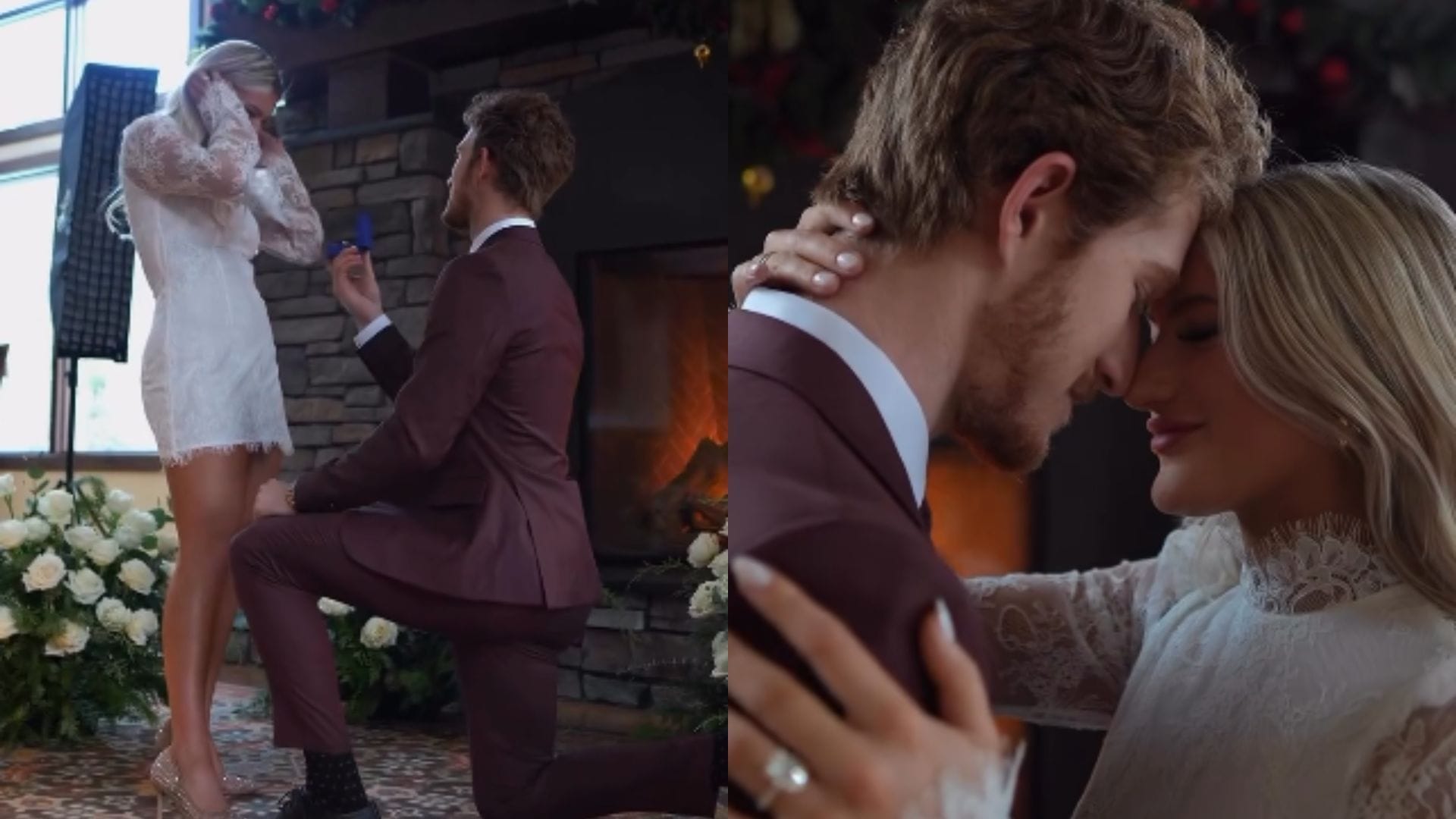 Dustin Wolf proposes to now-fiancee Sawyer Norman with a huge diamond engagement ring