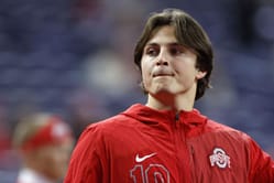 "Michigan broke him," "He's hot garbage": CFB fans rip into Julian Sayin for throwing "horrible" INT early in Ohio State-Indiana Big Ten championship