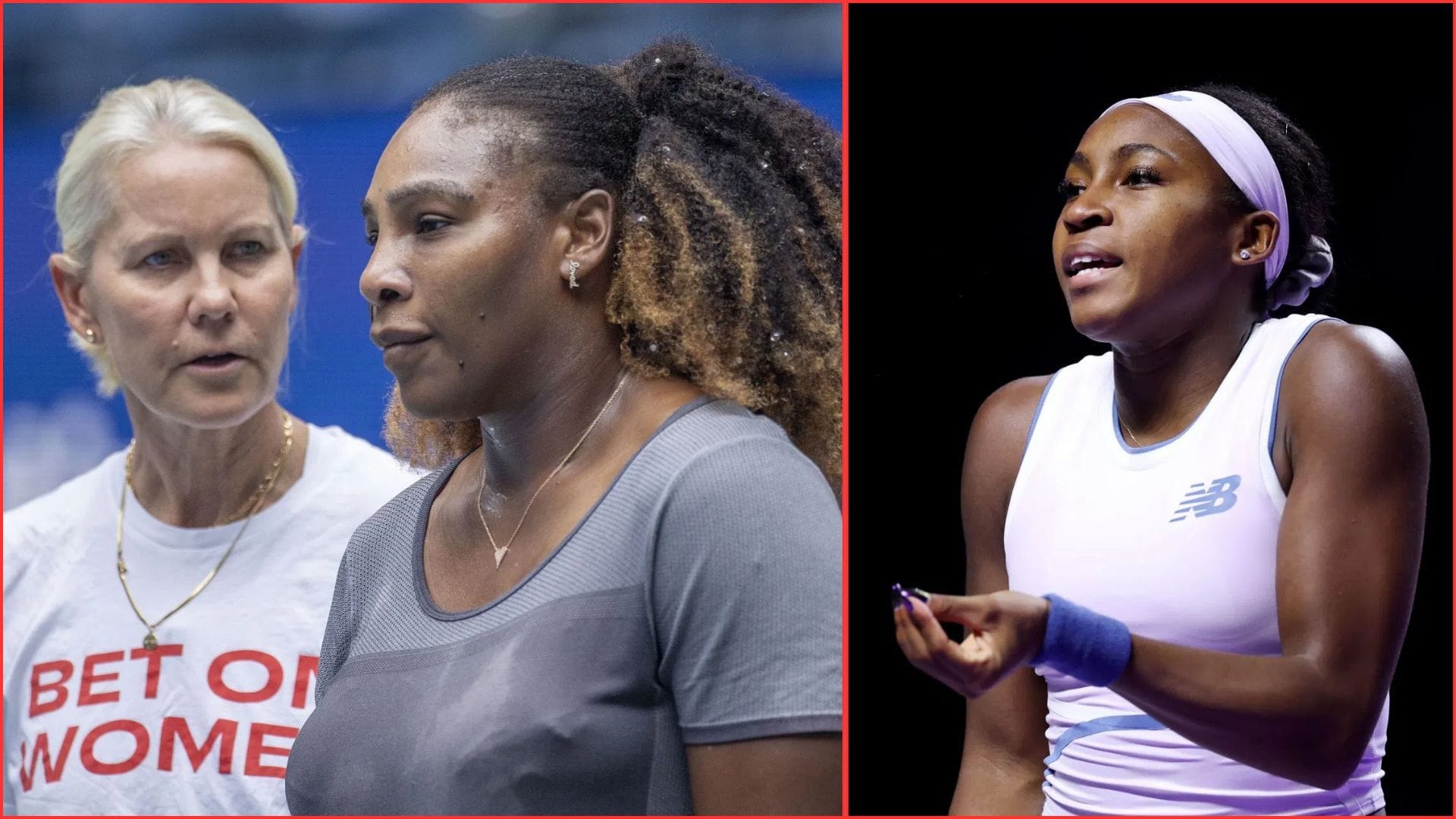 Rennae Stubbs and Serena Williams (L), Coco Gauff (R) | Getty