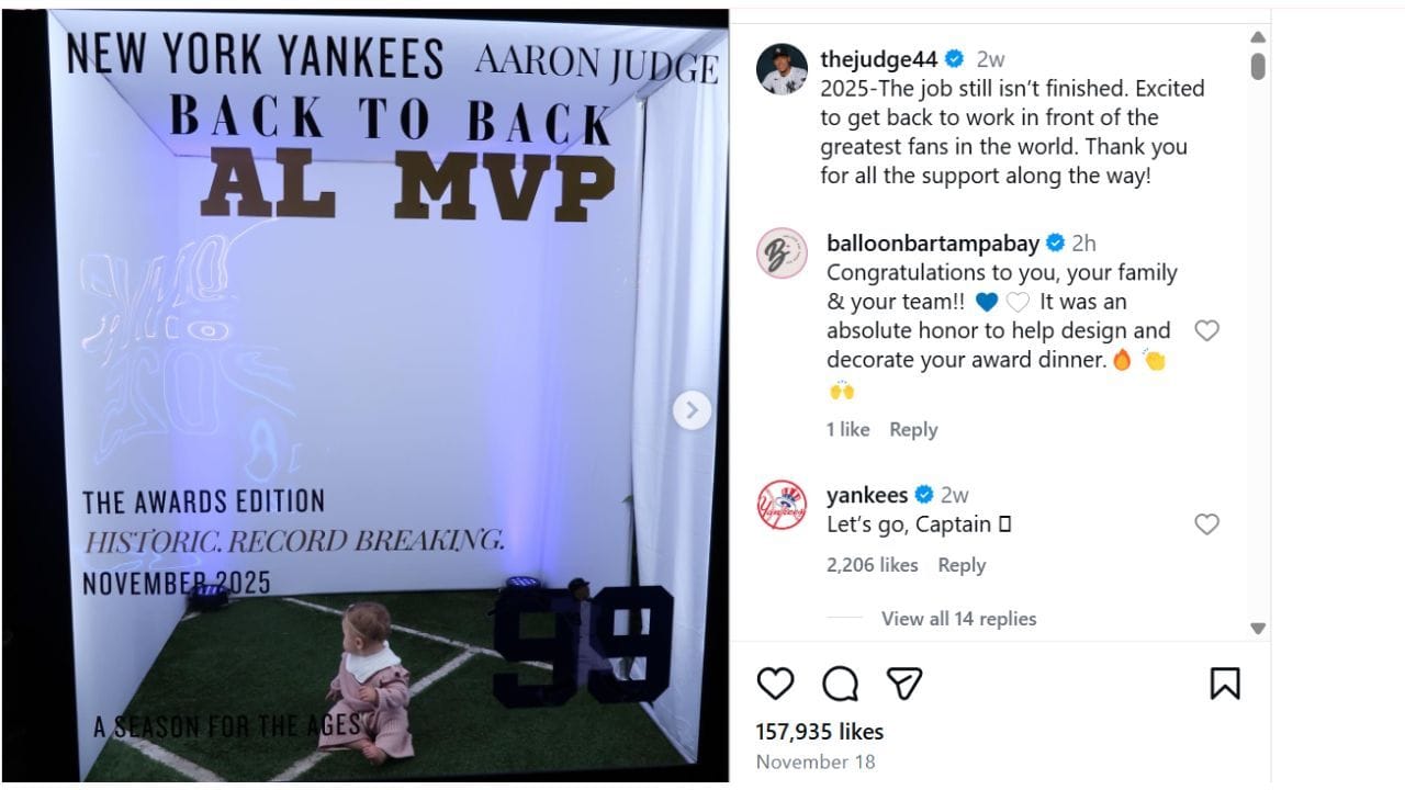 (Image source-Aaron Judge/Instagram)