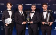 Oscar Piastri, Zak Brown, Andrea Stella, and Lando Norris at the 2025 FIA Awards - Source: Getty