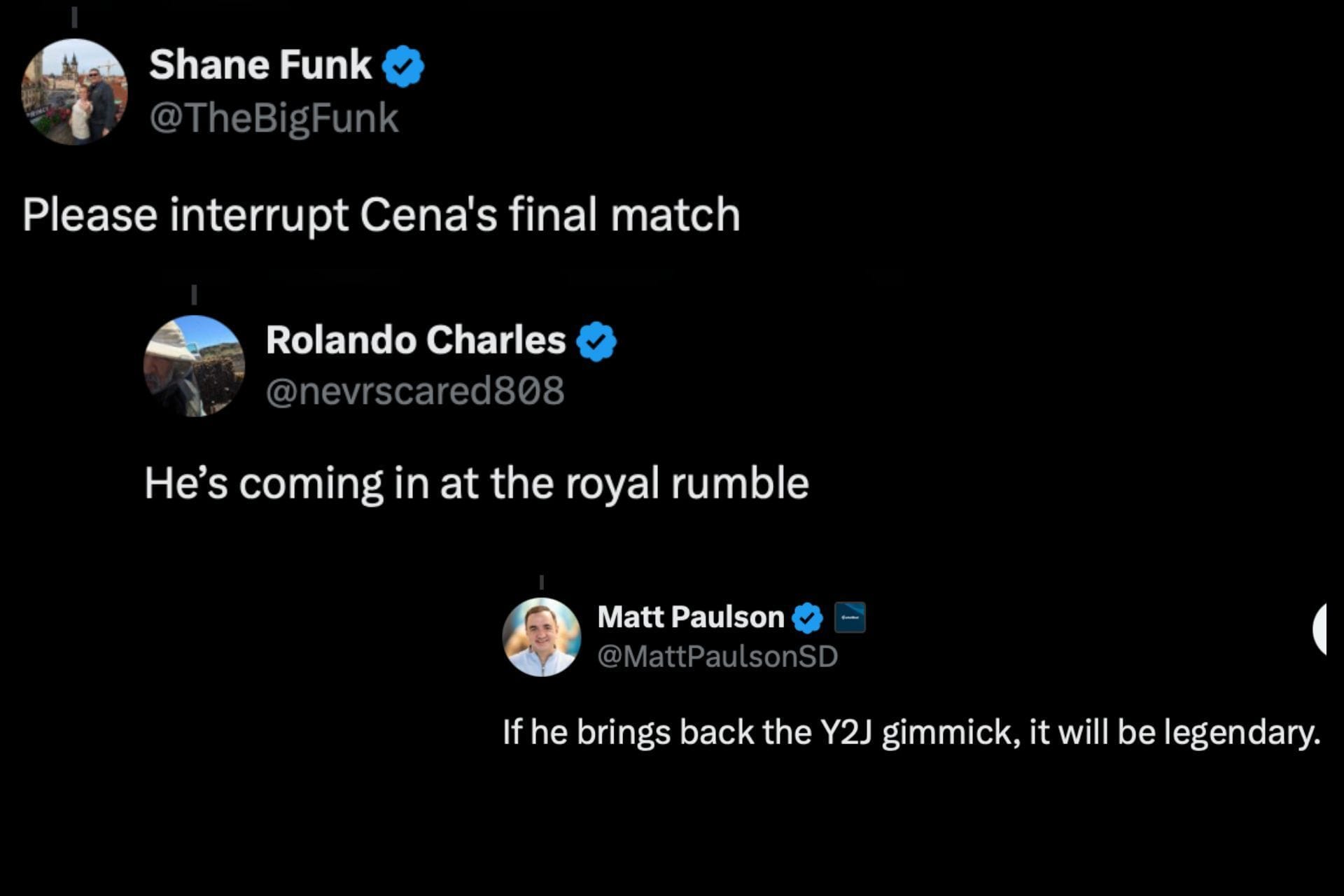 Fans react to Jericho&#039;s post teasing WWE return. (Images via @FadeAwayMedia&#039;s X handle)