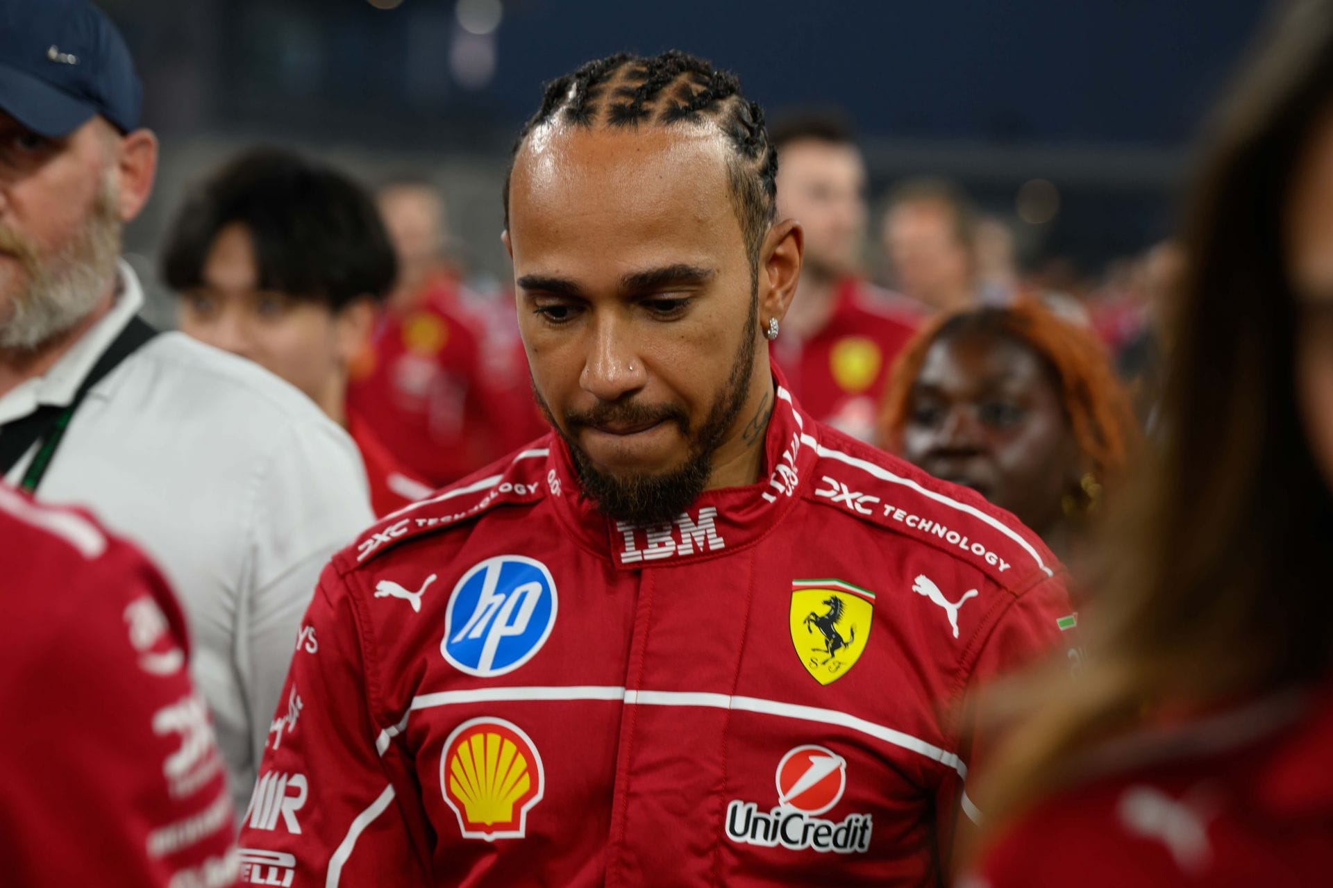 Ferrari&#039;s Lewis Hamilton at the 2025 F1 Grand Prix of Abu Dhabi race weekend - Source: Getty