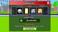 The Rebirth system (Image via Roblox)