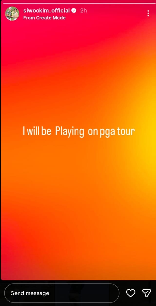 Screenshot of Si Woo Kim's Instagram story (via @siwookim_official)