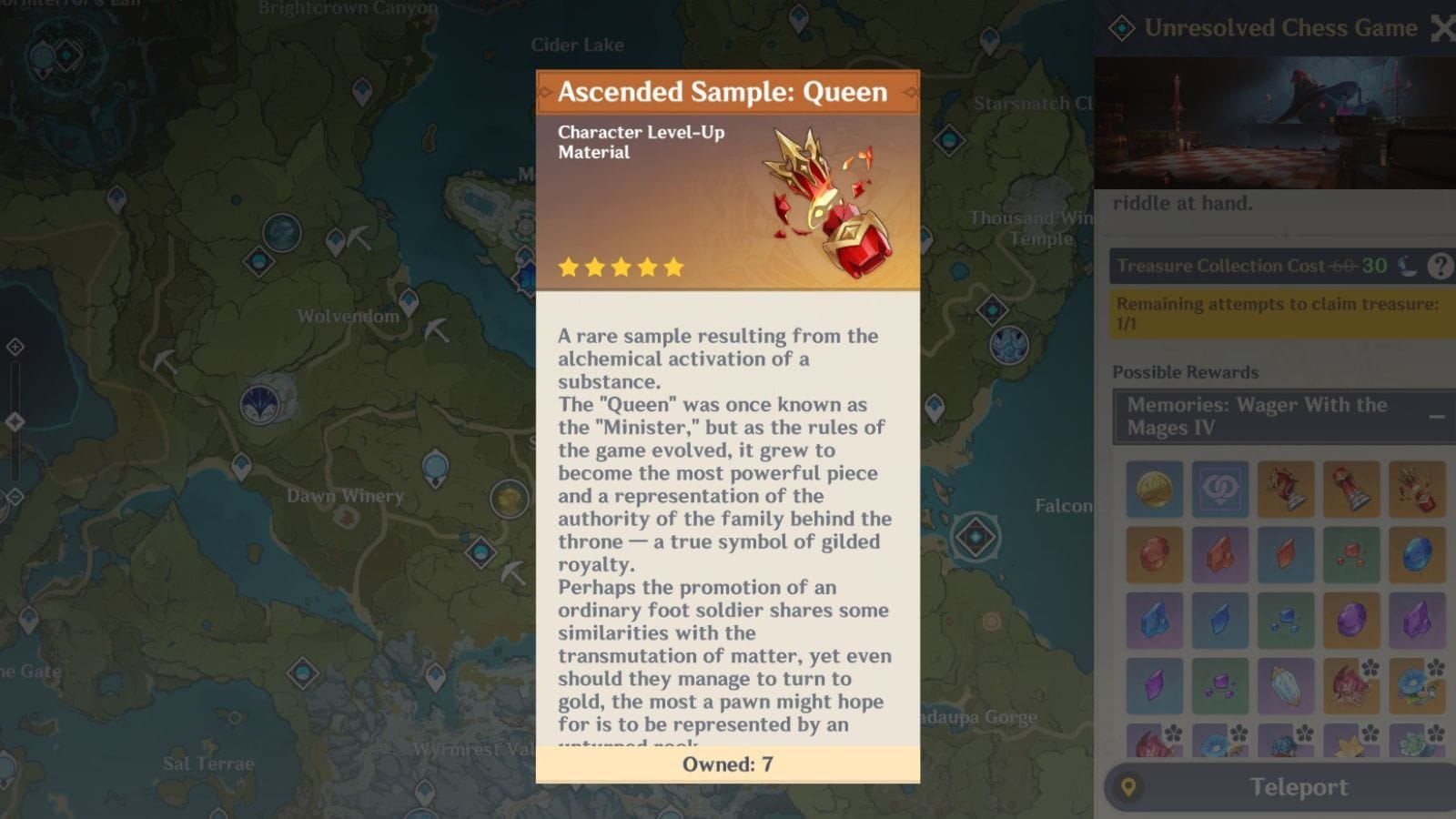 Ascended Sample: Queen item (Image via HoYoverse)