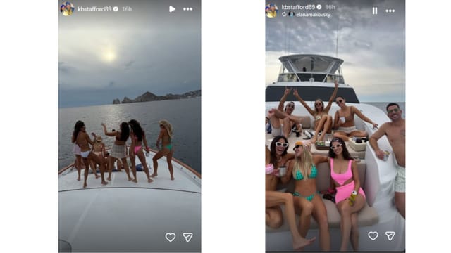 Matthew Stafford’s wife, Kelly, showed off a two-piece bathing suit on a trip to Mexico. (Credit: @kbstafford)