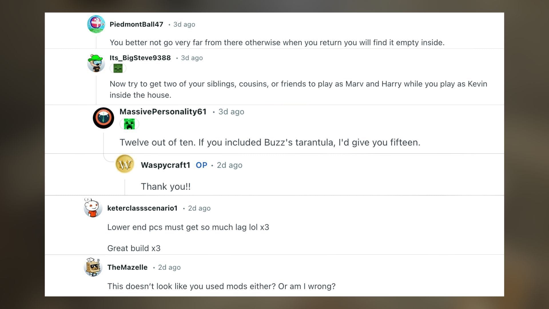 Redditors react to the Home Alone house in the blocky game (Image via Reddit)