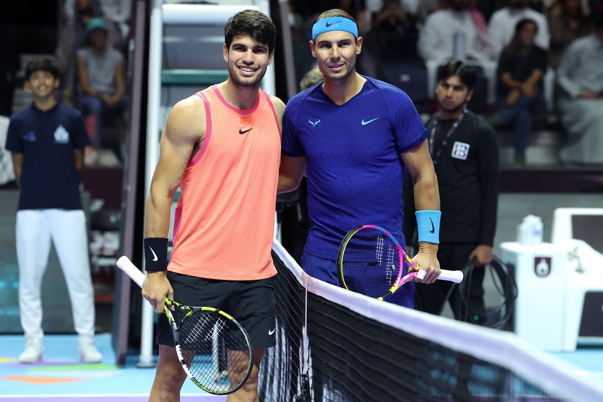 Carlos Alcaraz and Rafael Nadal at the Six Kings Slam 2024. (Photo: Getty)