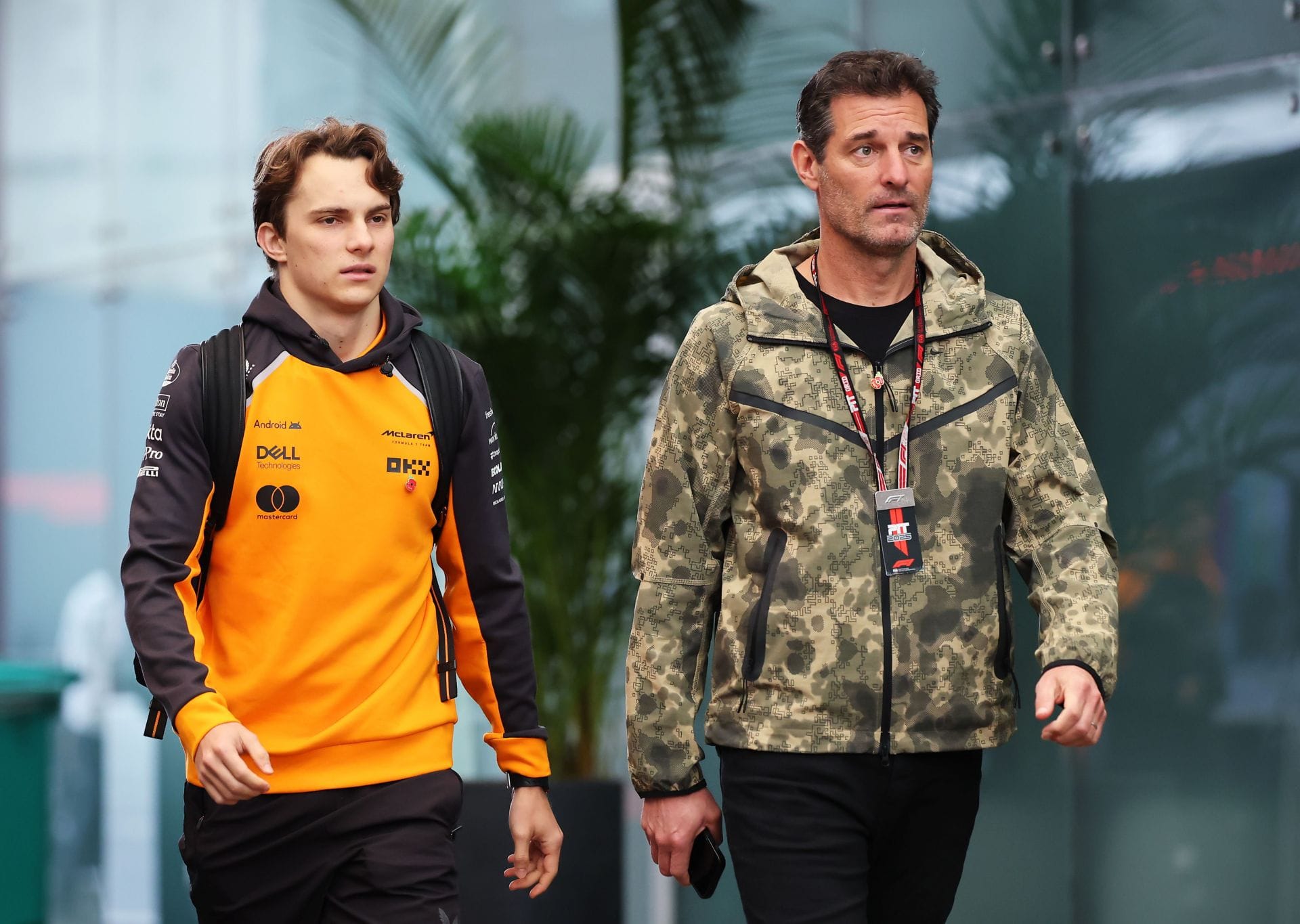 Oscar Piastri and Mark Webber ahead of the F1 Grand Prix of Brazil. Source: Getty
