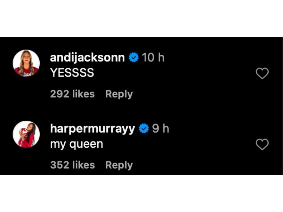 Murray and Jackson&#039;s comment on Instagram