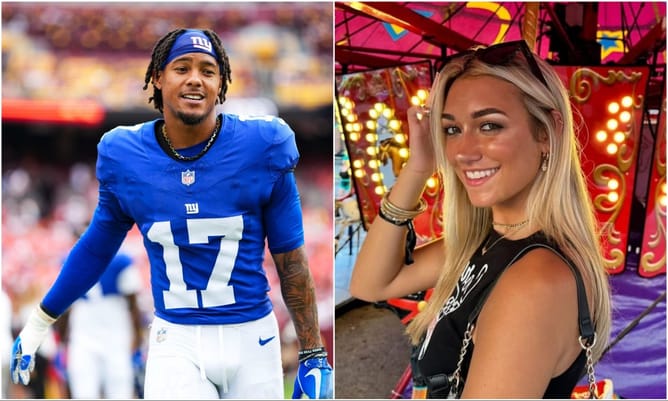 [IN PICS] Wan'Dale Robinson and gf Alyna tour Universal Studios 'Epic Universe' theme park on romantic date during Giants' bye week