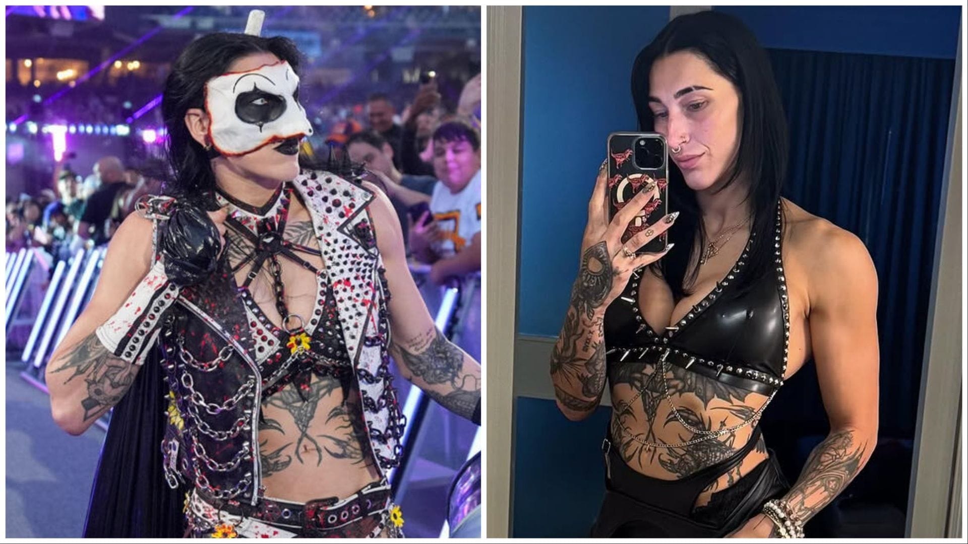 Rhea Ripley is a WWE Superstar. (Photos: WWE.com and @rhearipley_wwe on Instagram)