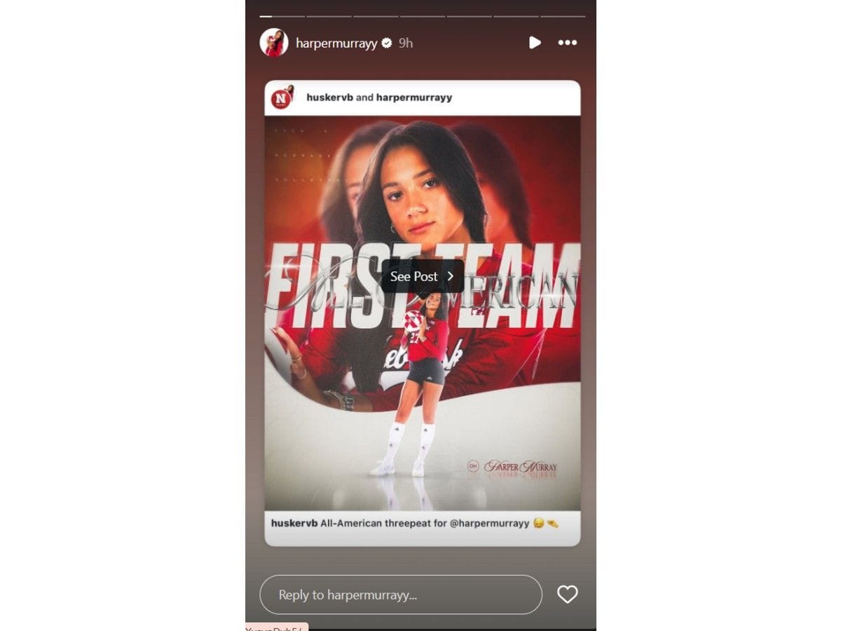 Nebraska volleyball players Harper Murray, Rebekah Allick and others receive big honor after heartbreaking NCAA exit 2 Murray's Instagram Story