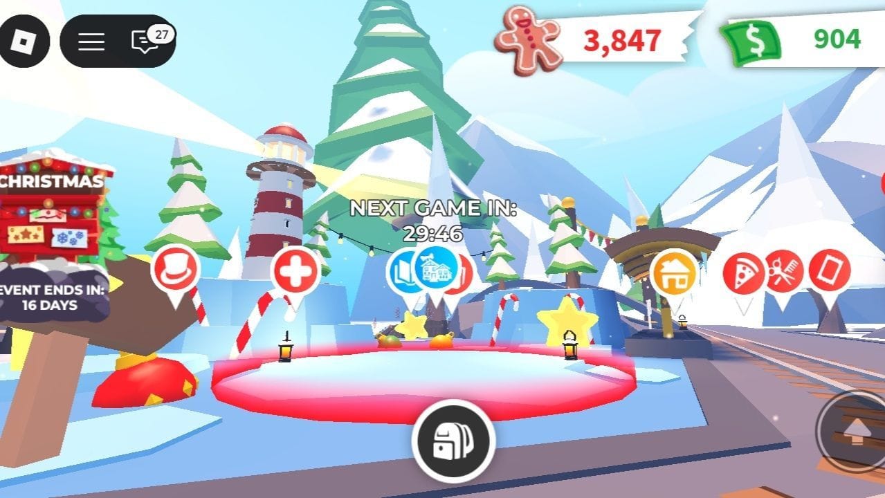 Hub de mini-jeu Starry Bounce (Image via Roblox)
