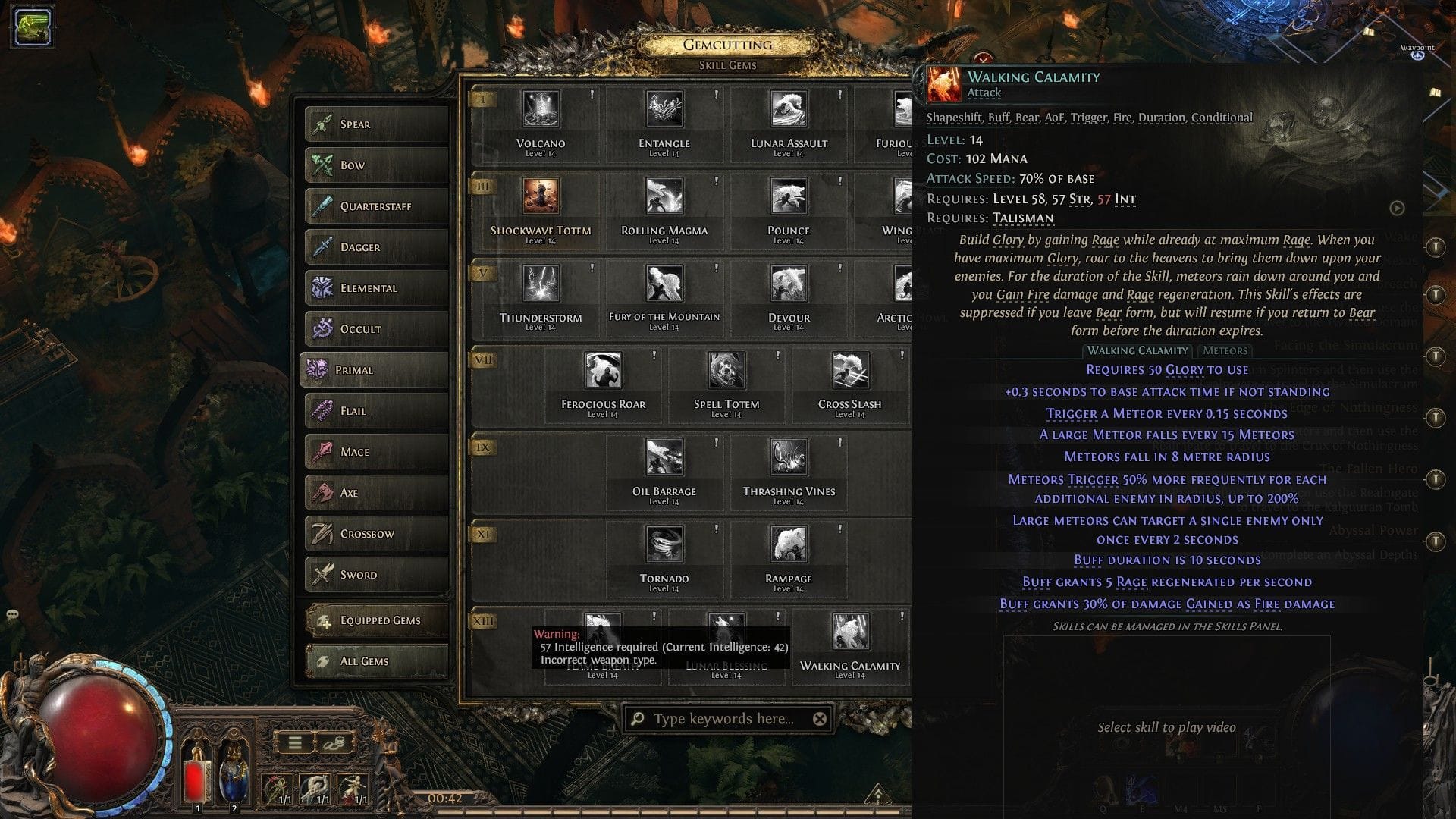 Walking Calamity is the most common Shaman build in PoE2 (Image via GGG)