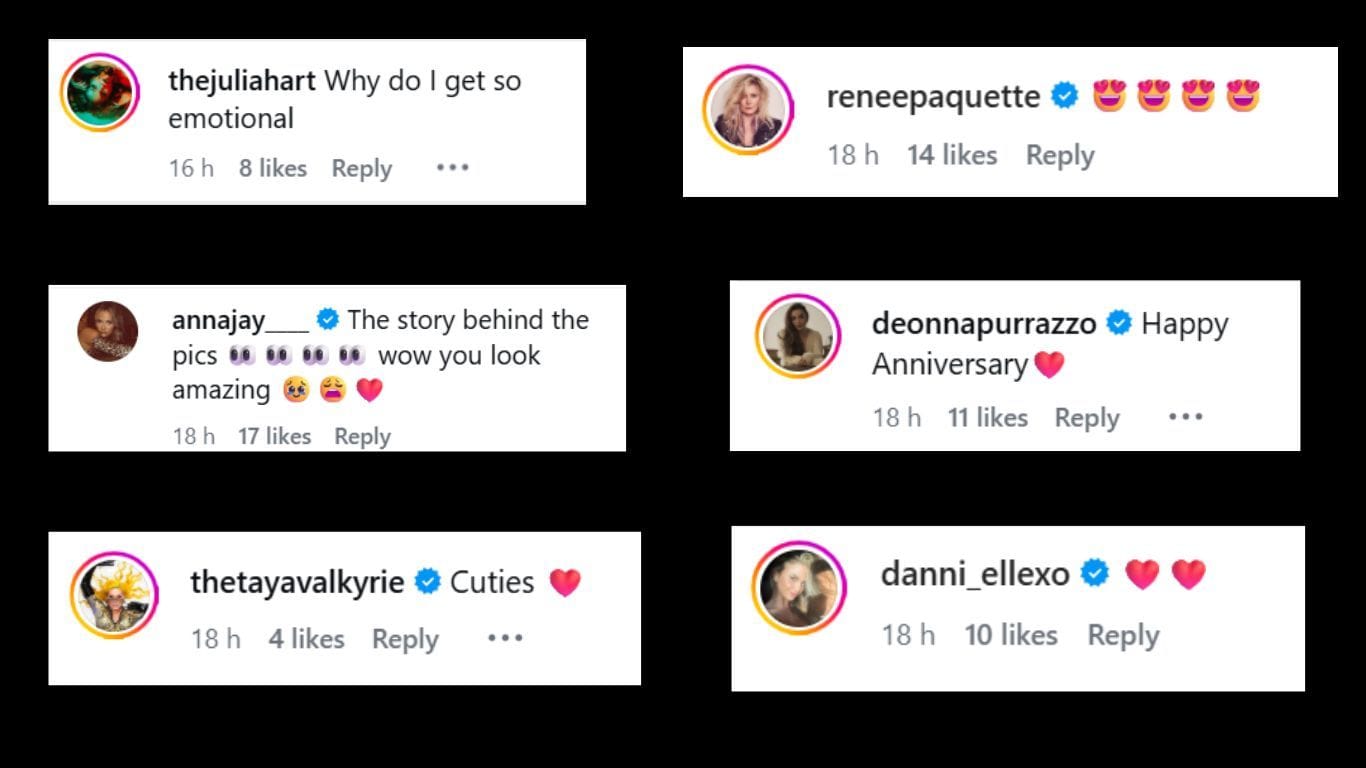 Comments from other AEW stars [Screengrabs from Instagram]