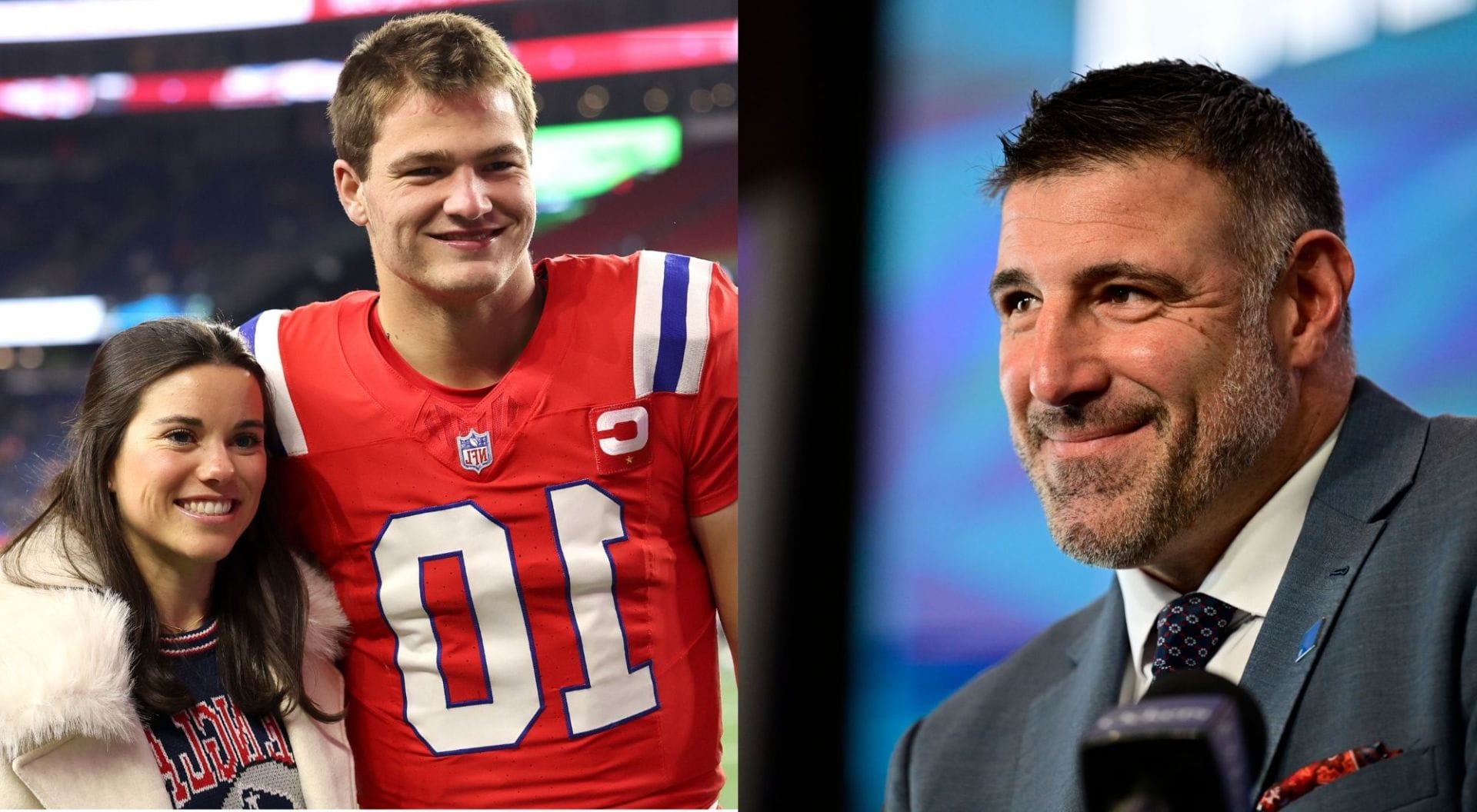 Mike Vrabel ,Drake Maye&rsquo;s wife Ann Michael