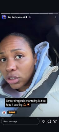 Taylor Townsend's Instagram Story (Image: Instagram @tay_taytownsend)