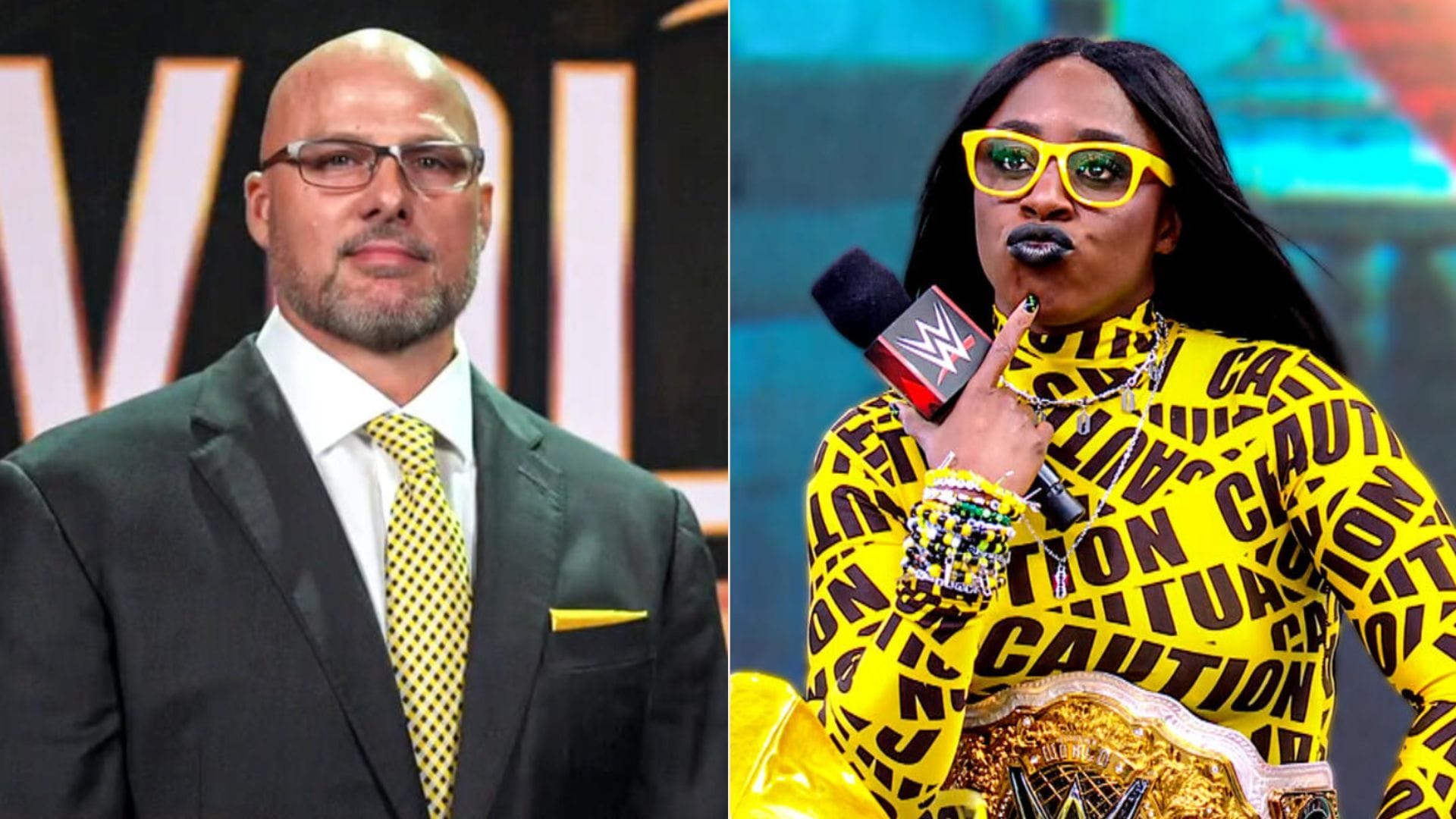 Adam Pearce and Naomi (Images credit: WWE.com)