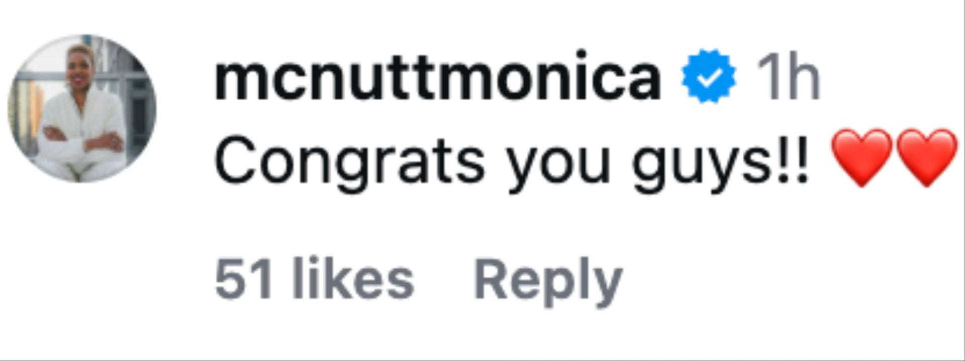 Superstar athlete Simone Biles commented on the Instagram post 