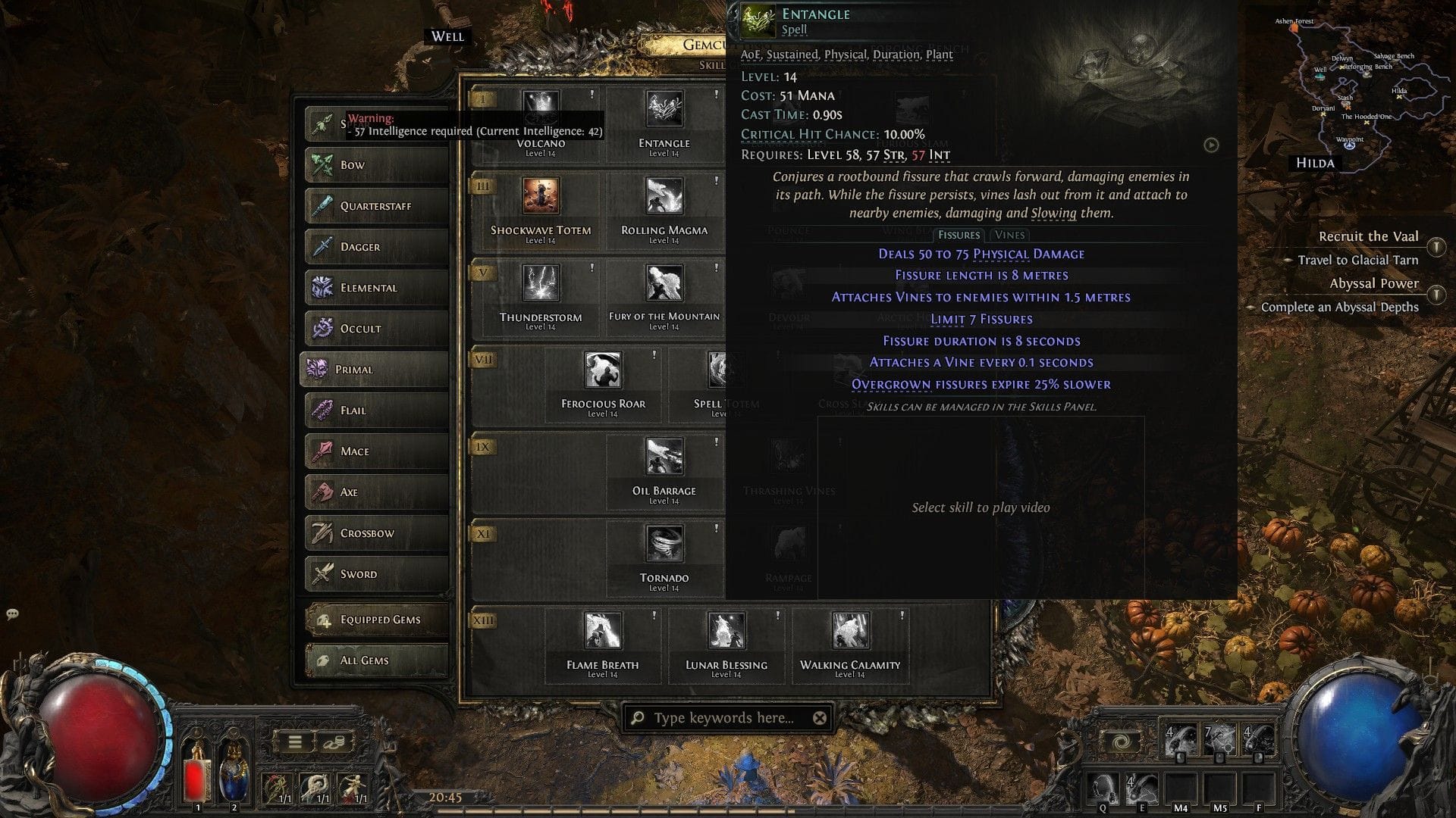 Entangle can slow down enemies (Image via GGG)