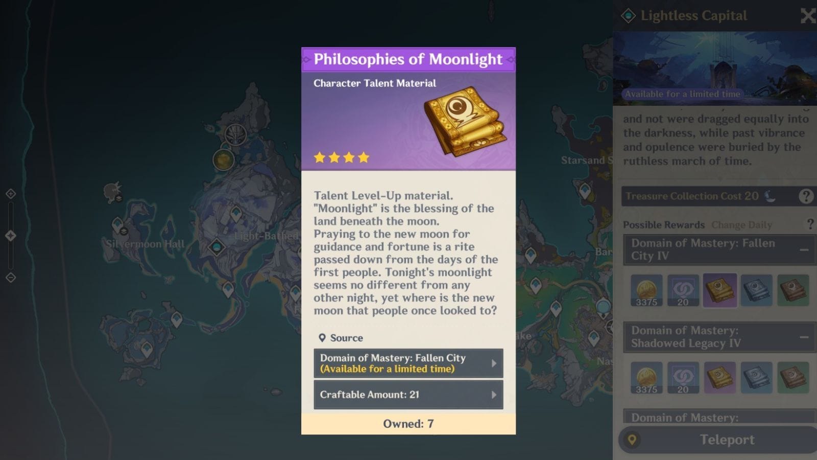 Philosophies of Moonlight talent books (Image via HoYoverse)