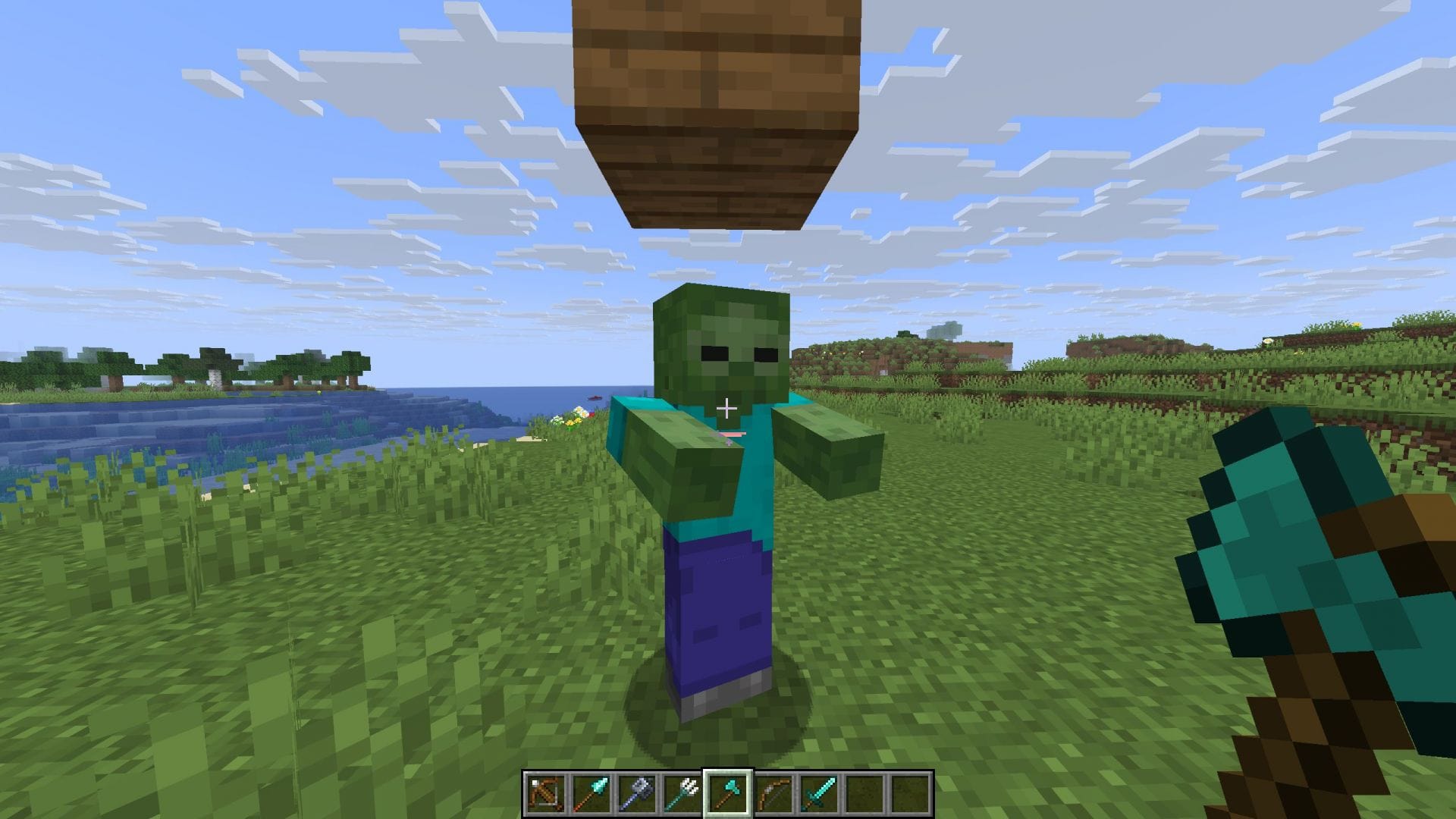 Axe is a commonly used weapon (Image via Sportskeeda Gaming || Mojang Studios)