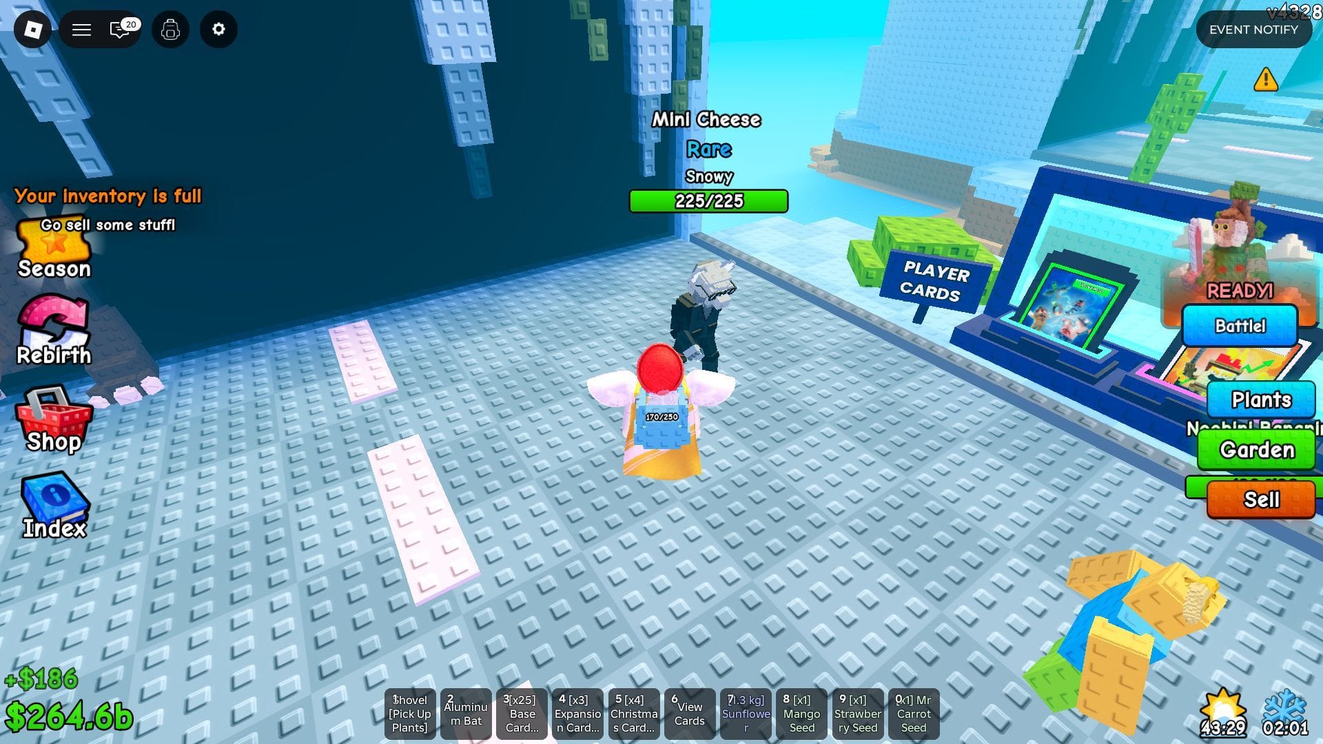 Snowy Brainrots pri porážke púšťajú sneh (obrázok cez Roblox)