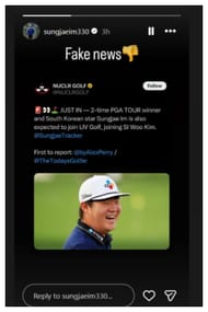 Sungjae Im opens up about the rumors of him joining LIV Golf/@sungjaeim330