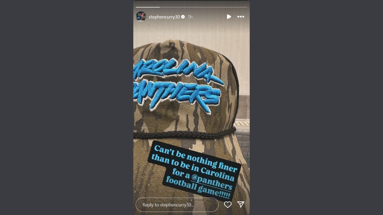 Steph Curry vo svojom príbehu na IG chváli Carolinu Panthers. (Kredity: @stephencurry30/IG)
