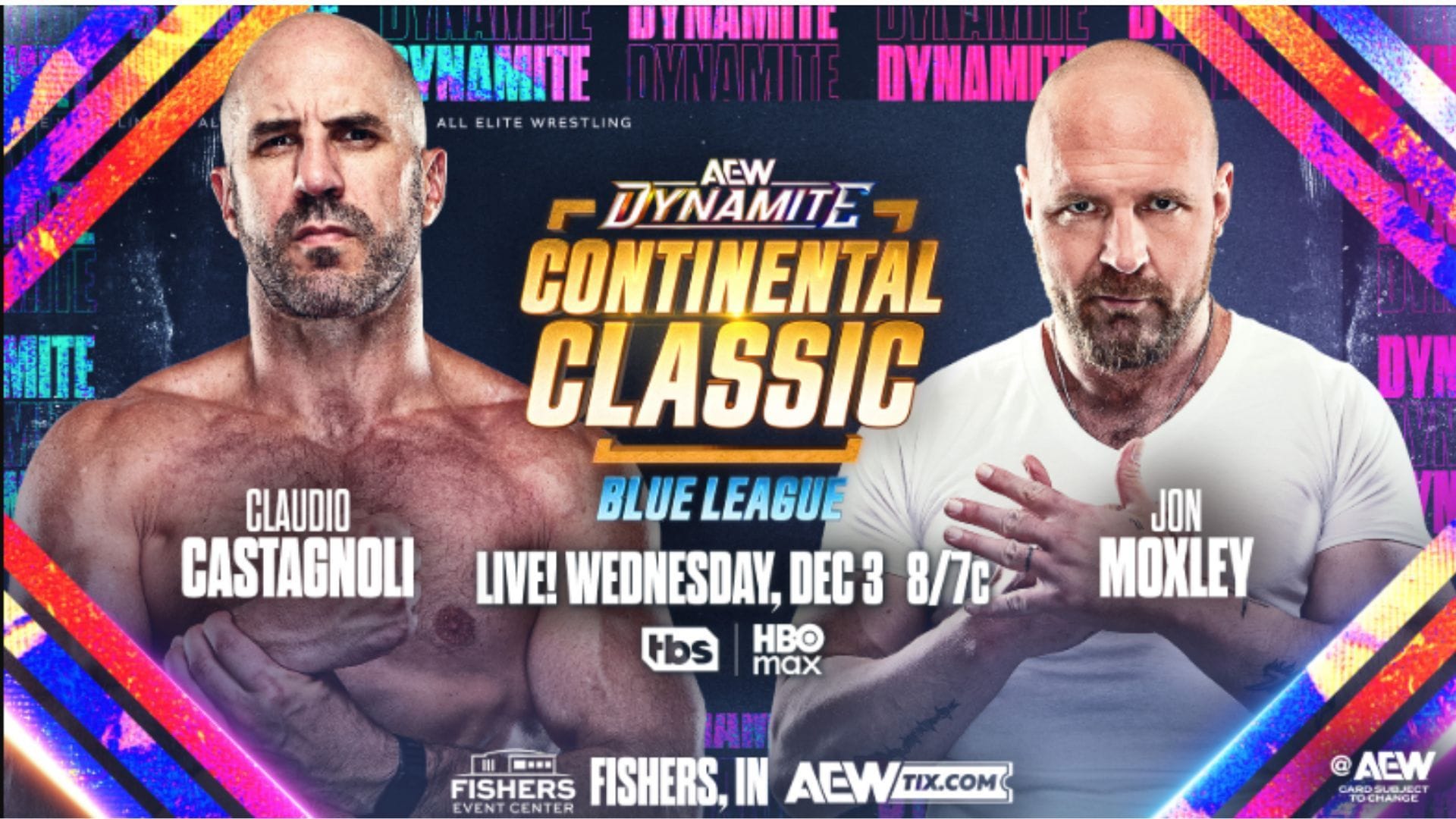 Official graphic for Mox vs Claudio on Wednesday Night Dynamite [Image Credits: @AEW on X]