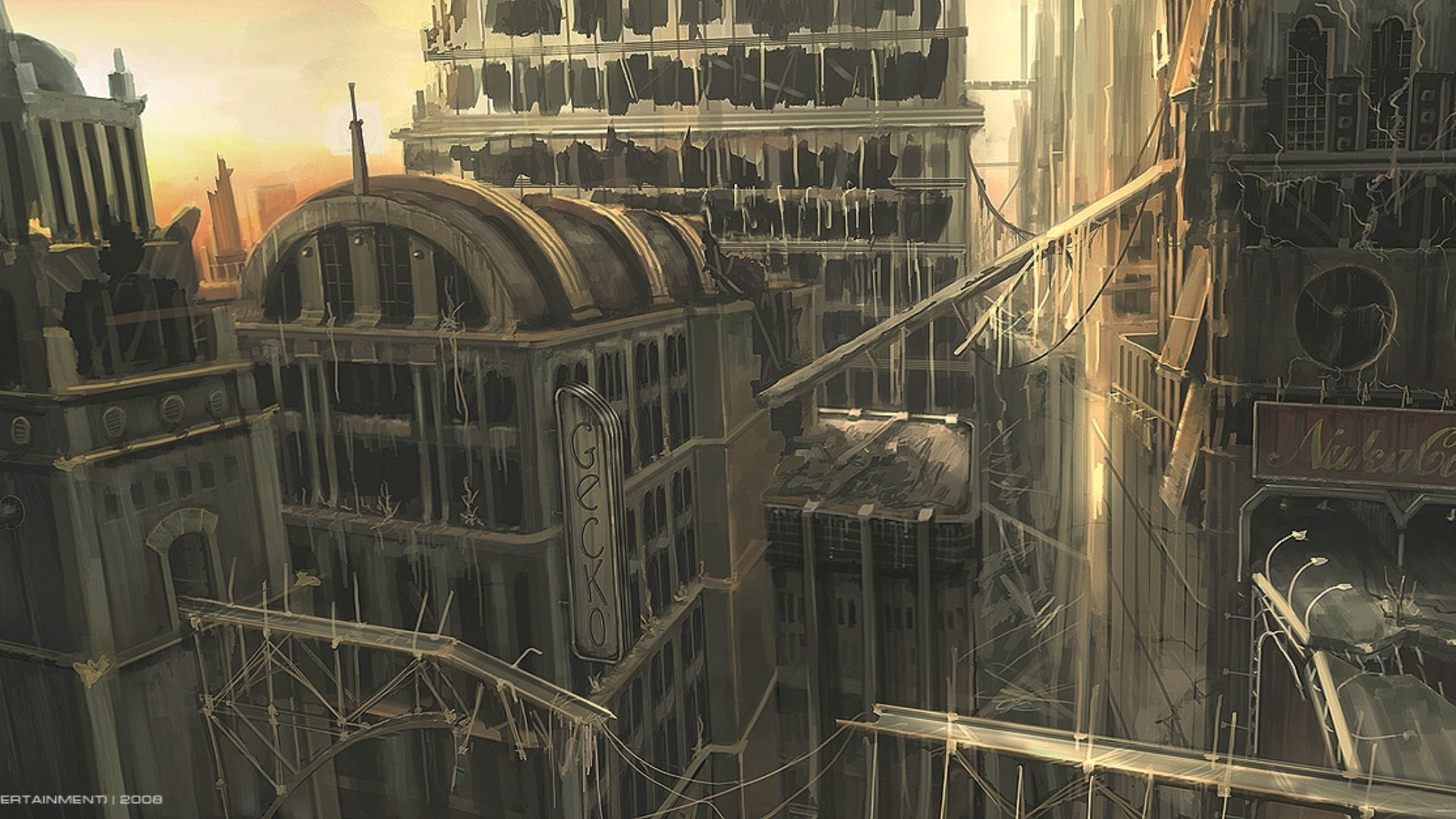 A peek at some concept art for Fallout Online. This is what Seattle would have looked like (Image via Interplay Entertainment)