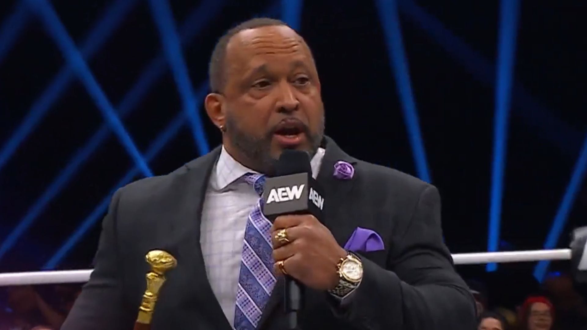 The hurt Syndicate&#039;s manager, MVP [Source: @AEW on X]