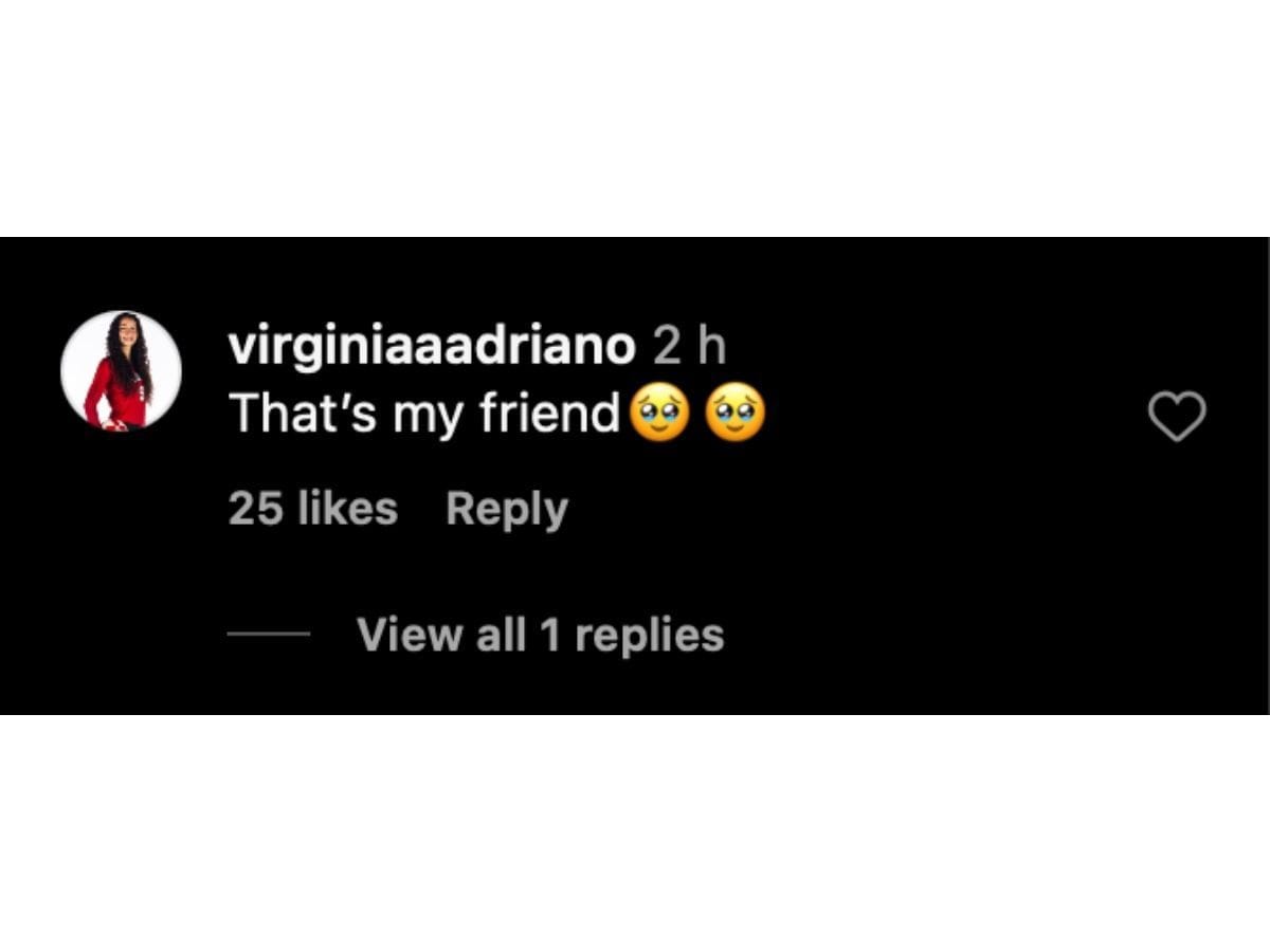 Virginia Adriana&#039;s comment on Instagram