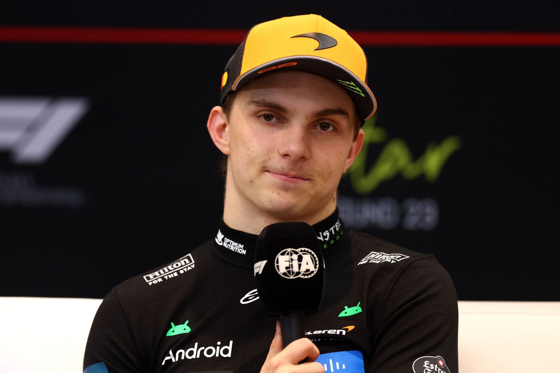 Second placed Oscar Piastri of Australia and McLaren in the Drivers Press Conference during the F1 Grand Prix of Qatar - Source: Getty